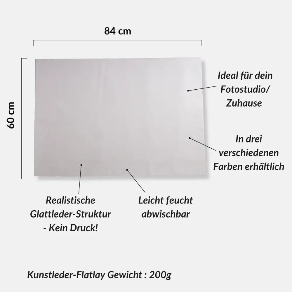Fotohintergrund Kunstleder (natürliche Struktur), 84x60 cm, für Flatlay-Fotografie
