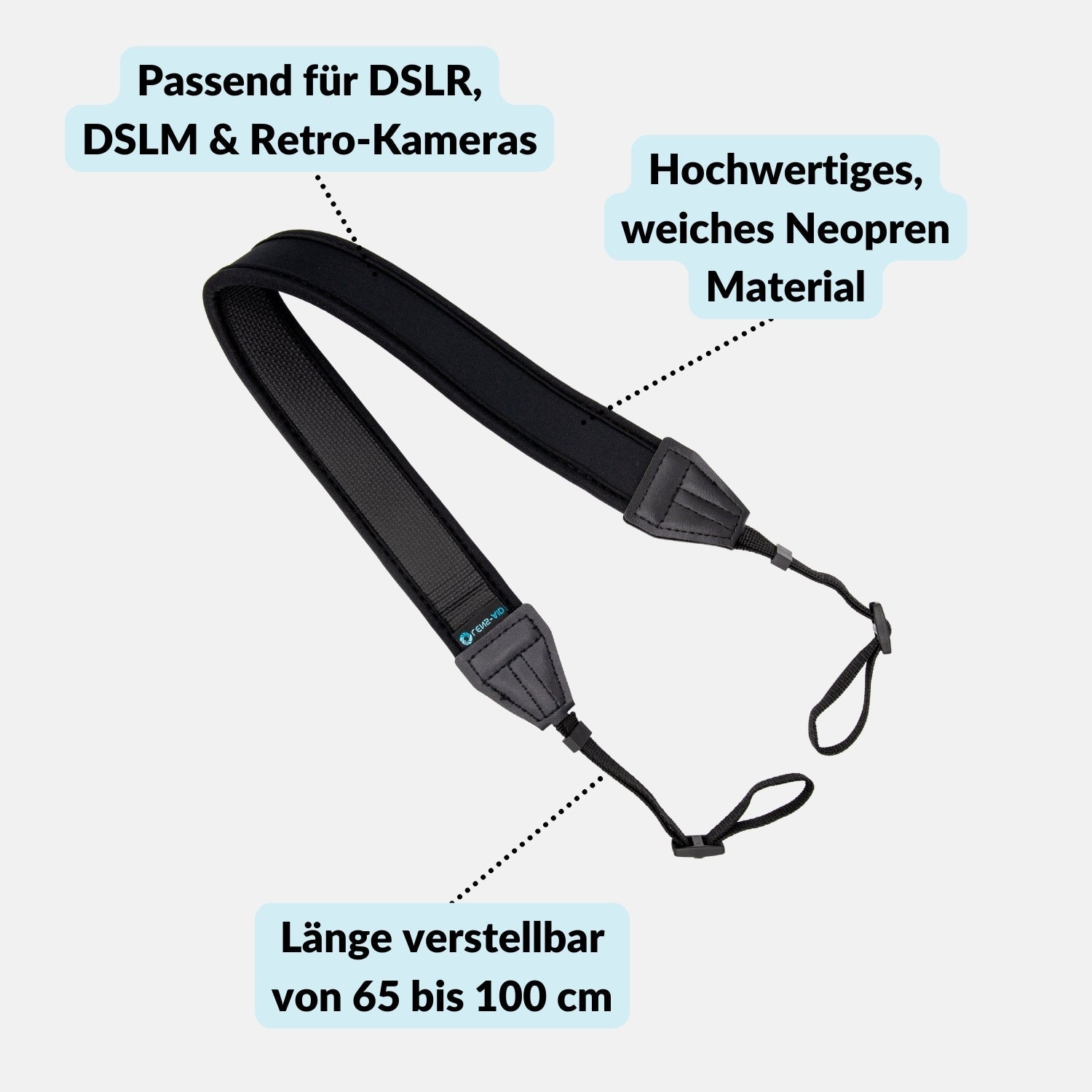 Gepolsterter Neopren-Kameragurt für deine Canon Nikon oder Sony - Kamera & Foto > Kamerazubehör > Kameragurte