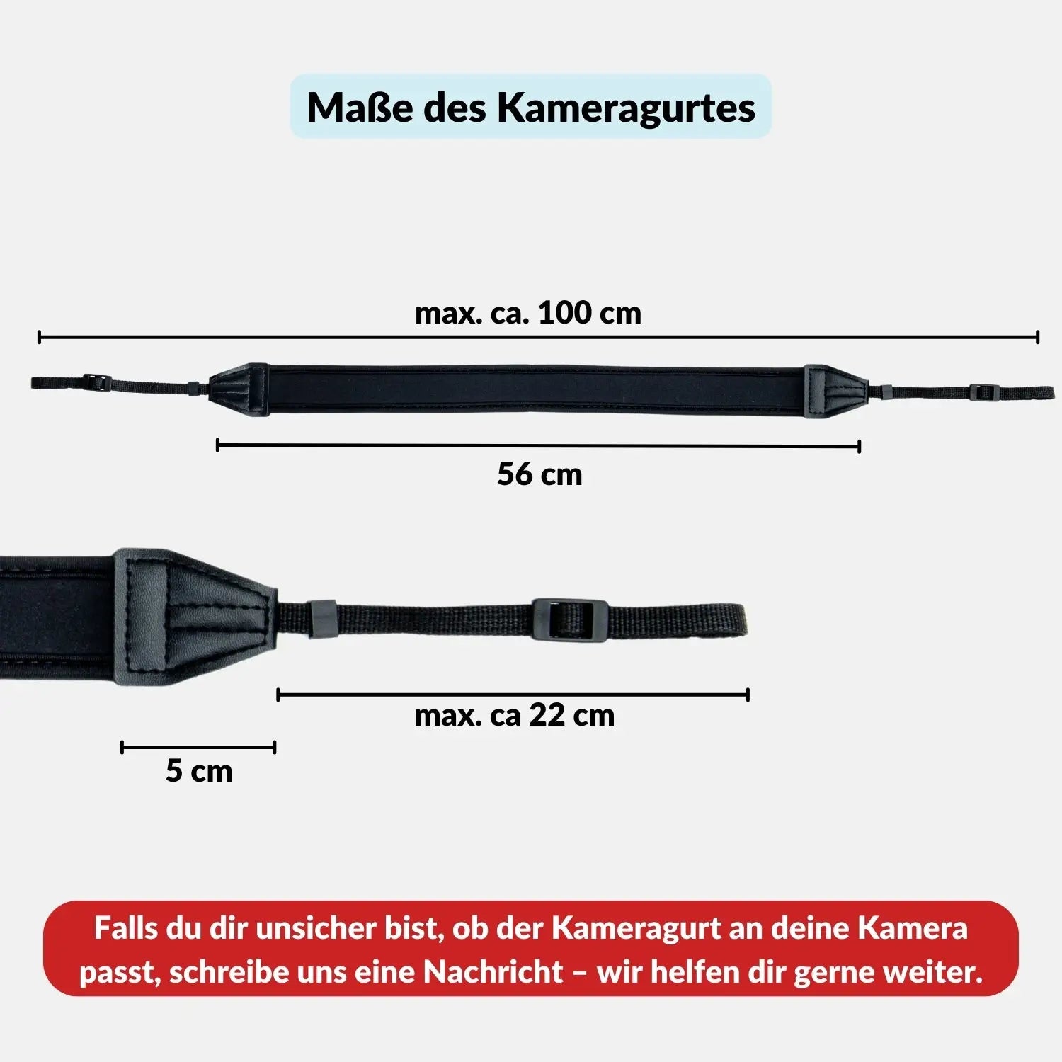 Neopren Kameragurt gepolstert - kompatibel mit Canon Nikon & Sony - Kamera Foto > Kamerazubehör Kameragurte