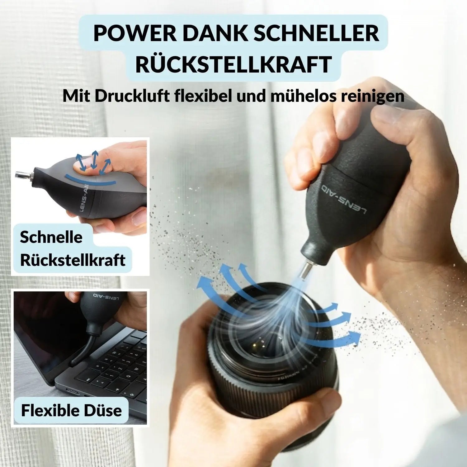 Großer Power Blasebalg mit 2 Düsen für Kamera & Objektiv - Foto > Kamerazubehör Kamerareinigung Reinigungszubehör