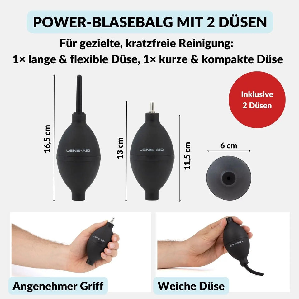 Großer Power Blasebalg mit 2 Düsen für Kamera & Objektiv - Foto > Kamerazubehör Kamerareinigung Reinigungszubehör