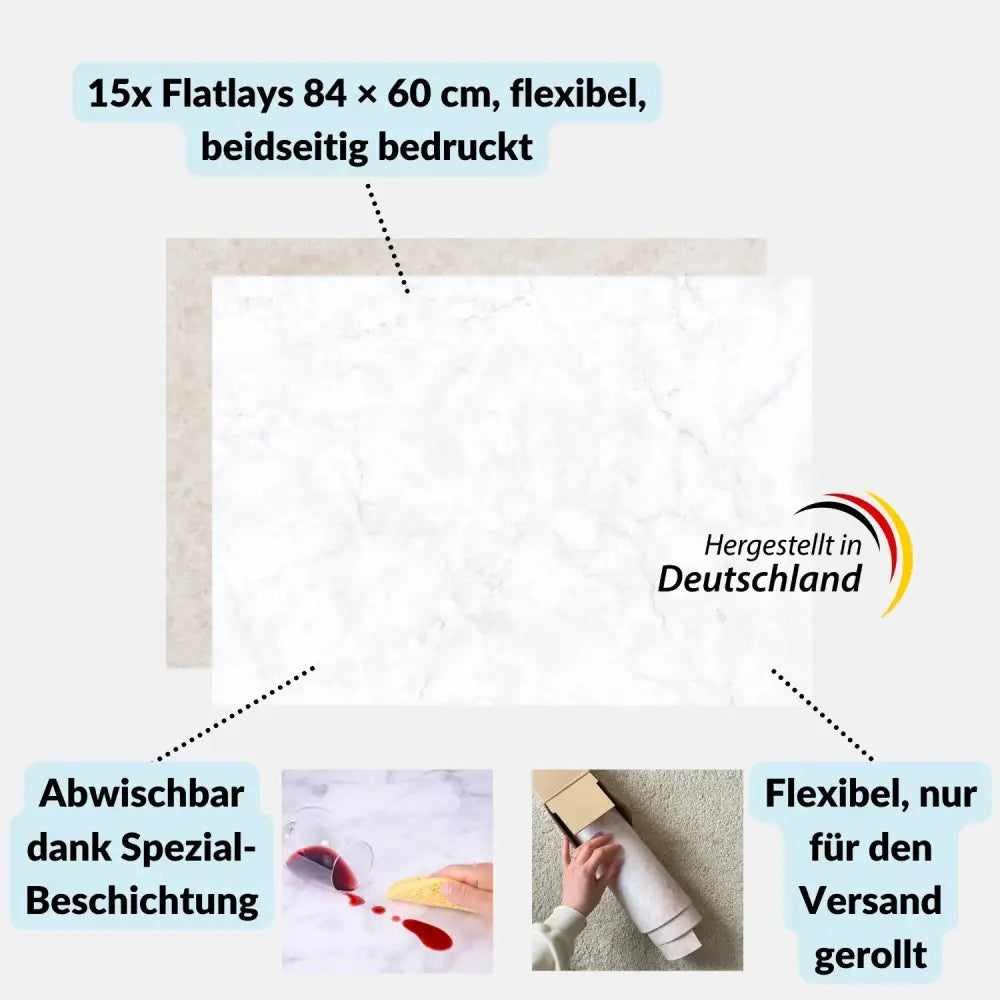 Großes Flatlay-Set mit 15 Bestseller-Flatlays + Aufbewahrungsmappe - Kamera & Foto > Fotostudio-Ausrüstung >