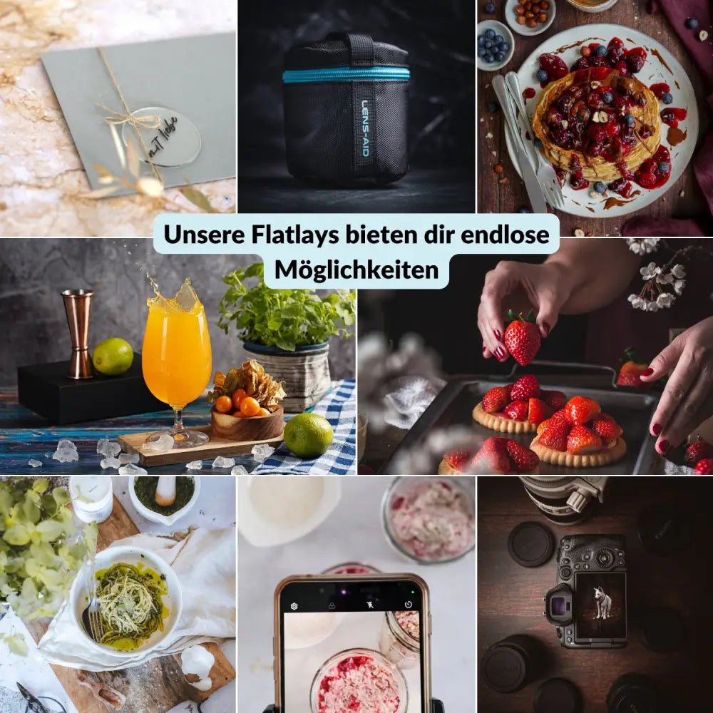 Großes Flatlay-Set mit 15 Bestseller-Flatlays + Aufbewahrungsmappe - Kamera & Foto > Fotostudio-Ausrüstung >