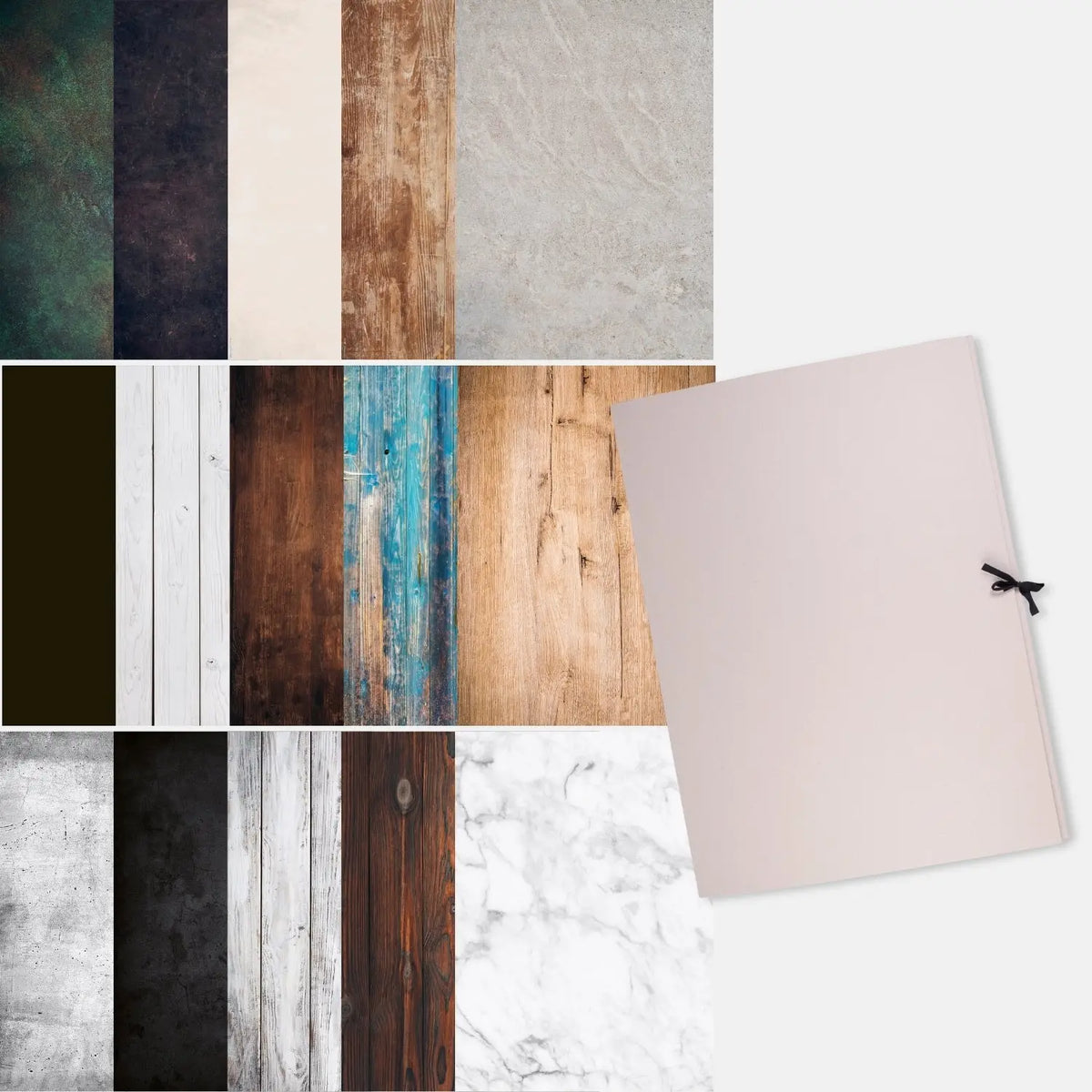 Flatlay Hintergrund Set mit 15 Bestseller-Hintergründen & Mappe