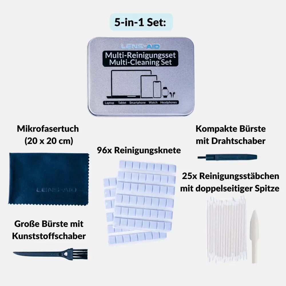 Handy Reinigungsset inkl. Reinigungsknete für USB-C Anschluss Kopfhörer Tastatur etc. - Elektronik > Elektronikzubehör