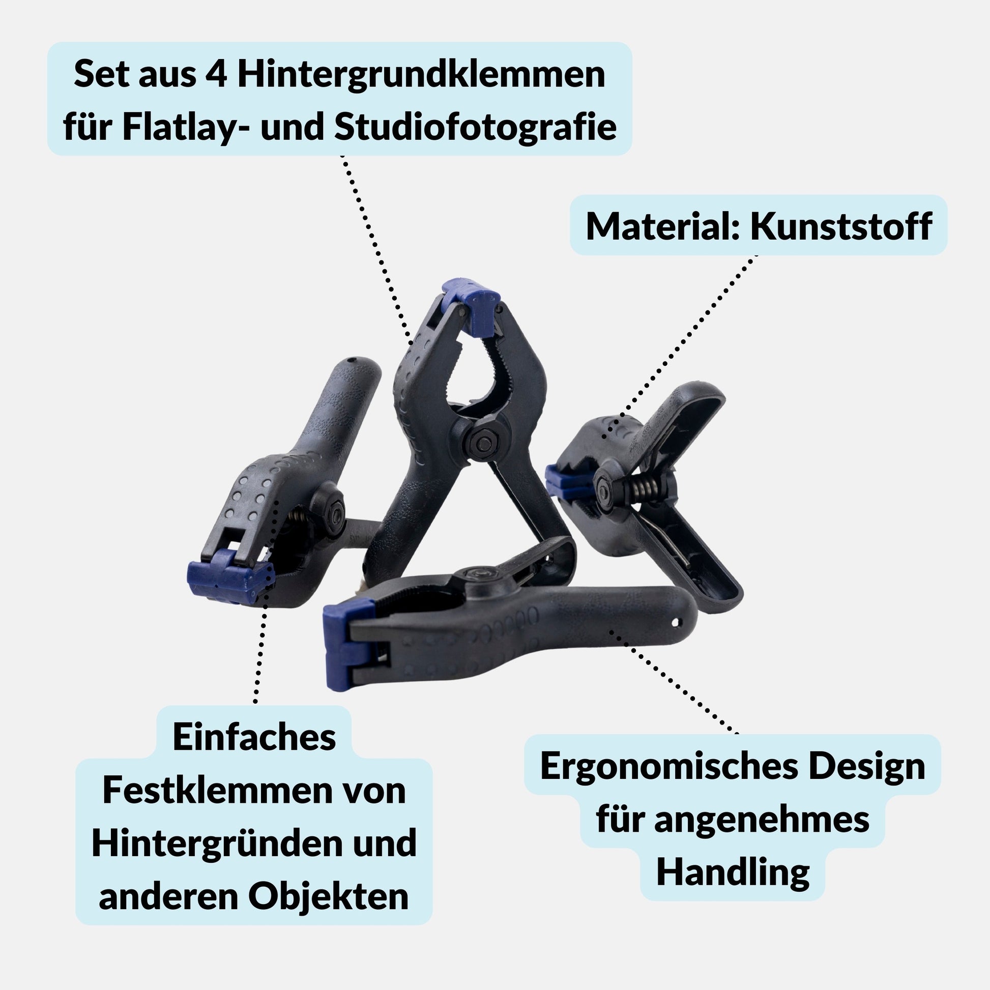 Hintergrundklemmen - Klammern zur Flatlay-Befestigung im Studio - Kamera & Foto > Fotostudio-Ausrüstung >