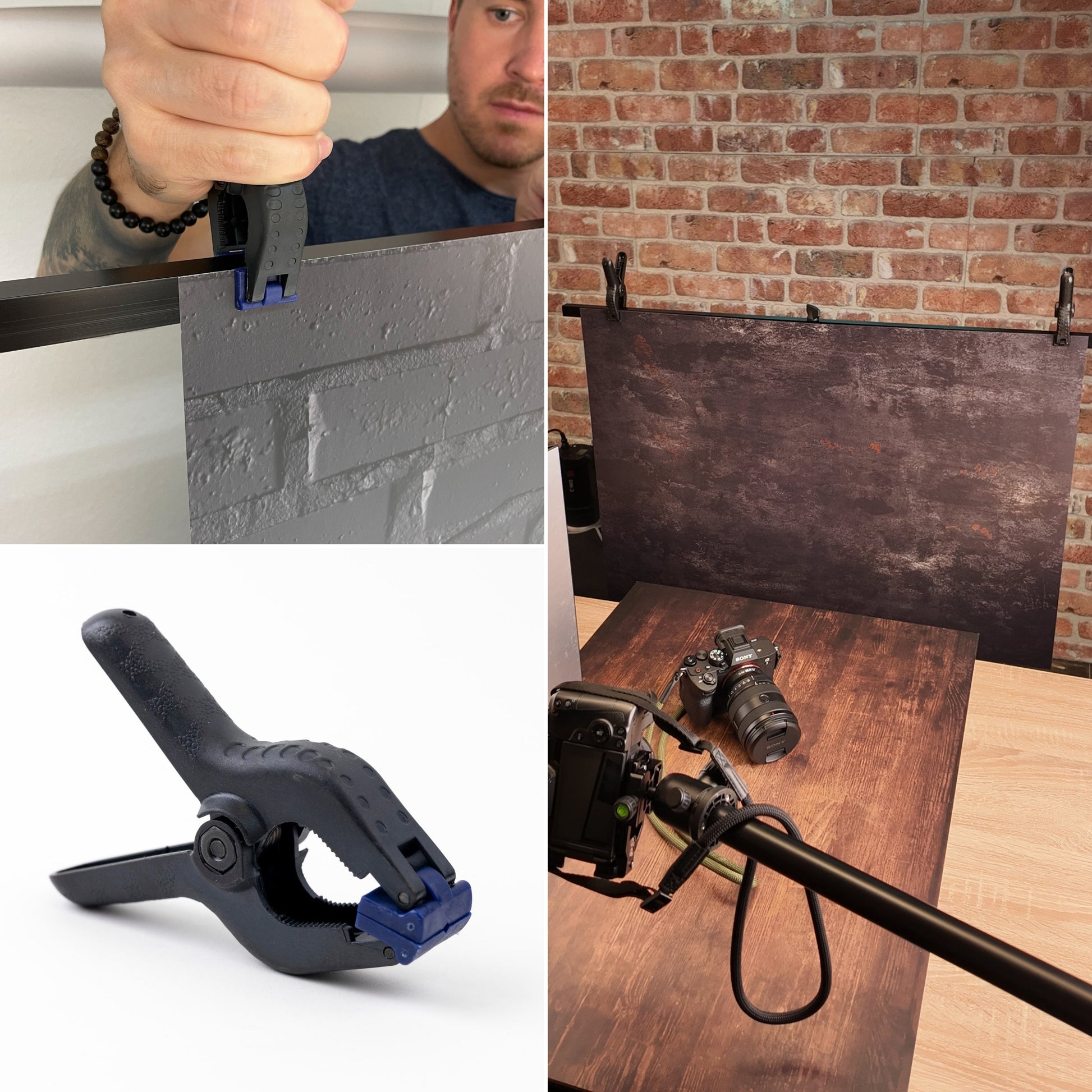 Hintergrundklemmen - Klammern zur Flatlay-Befestigung im Studio - Kamera & Foto > Fotostudio-Ausrüstung >