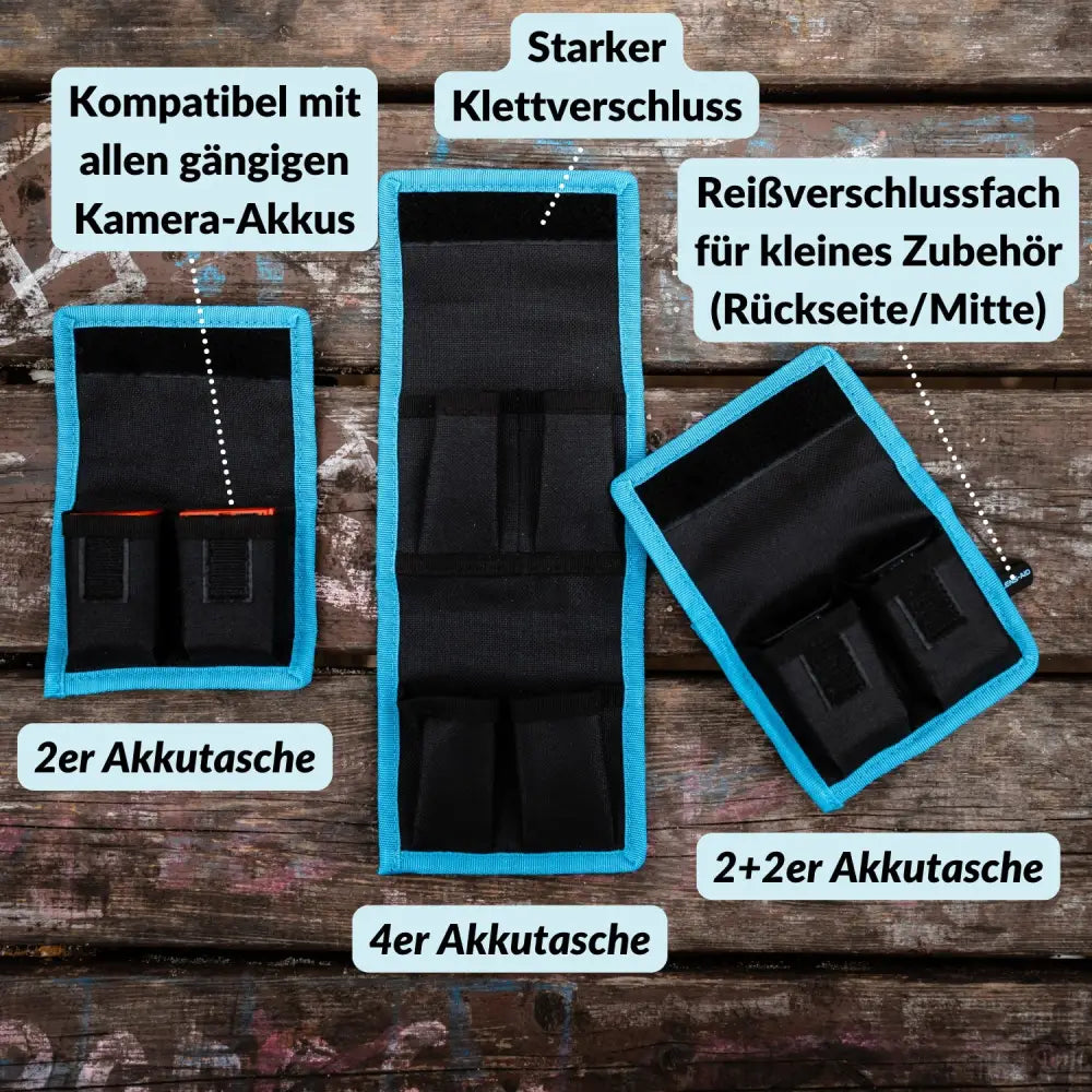 Kamera Akku-Tasche für bis zu 4 Akkus & Batterien - Kamera & Foto > Kamerazubehör > Akkus & Ladegeräte > Akku-Zubehör >
