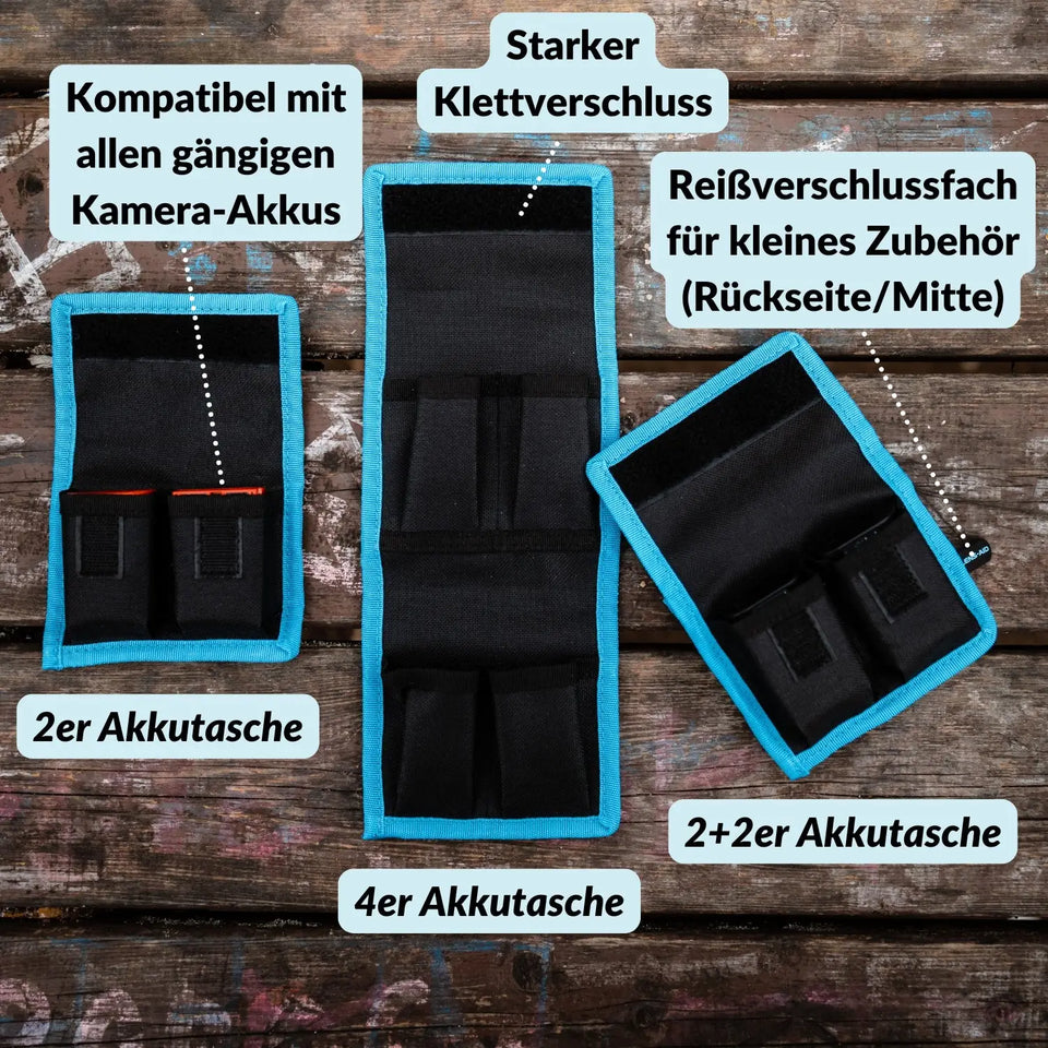Kamera Akku-Tasche für bis zu 4 Akkus & Batterien - Foto > Kamerazubehör Ladegeräte Akku-Zubehör Akku-Taschen