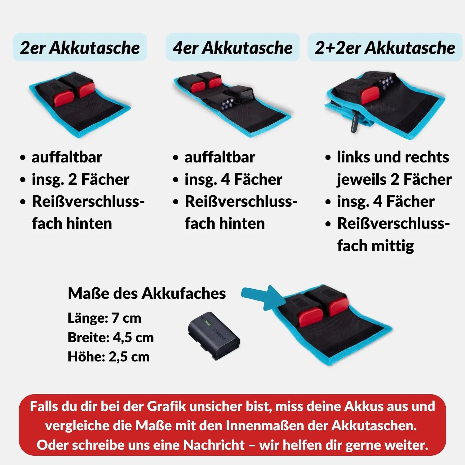 Kamera Akku-Tasche für bis zu 4 Akkus & Batterien - Foto > Kamerazubehör Ladegeräte Akku-Zubehör Akku-Taschen