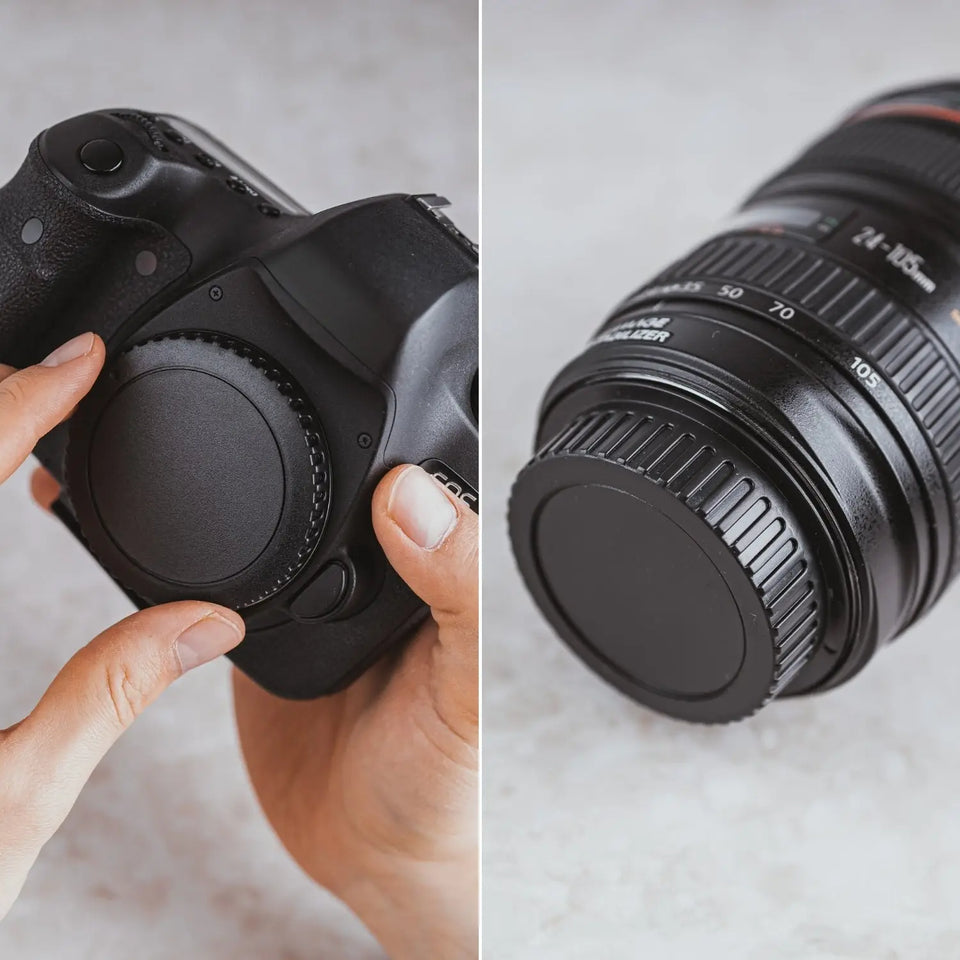 Kamera-Gehäuse & Objektivrückdeckel Set für Sony Canon Nikon Fujifilm mehr - Kamera Foto > Kamerazubehör