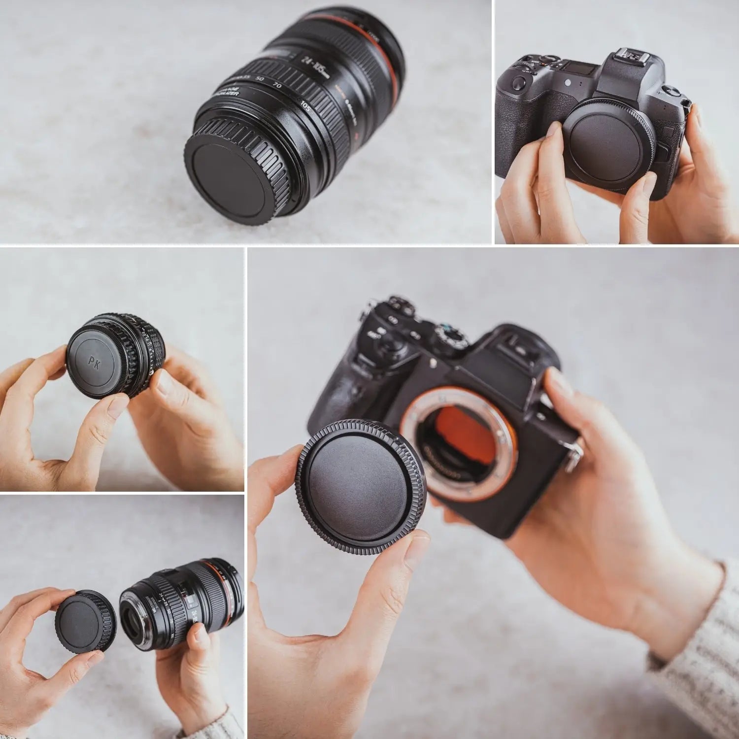 Kamera-Gehäuse & Objektivrückdeckel Set für Sony Canon Nikon Fujifilm mehr - Kamera Foto > Kamerazubehör