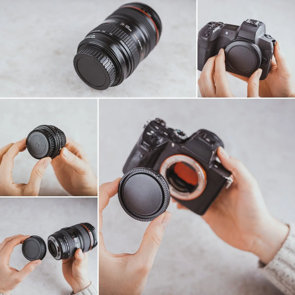 Kamera-Gehäuse & Objektivrückdeckel Set für Sony Canon Nikon Fujifilm mehr - Kamera Foto > Kamerazubehör