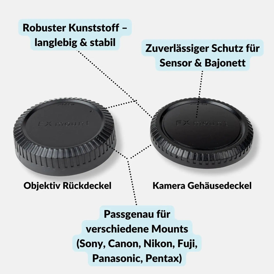 Kamera-Gehäuse & Objektivrückdeckel Set für Sony Canon Nikon Fujifilm mehr - FX - Kamera Foto > Kamerazubehör