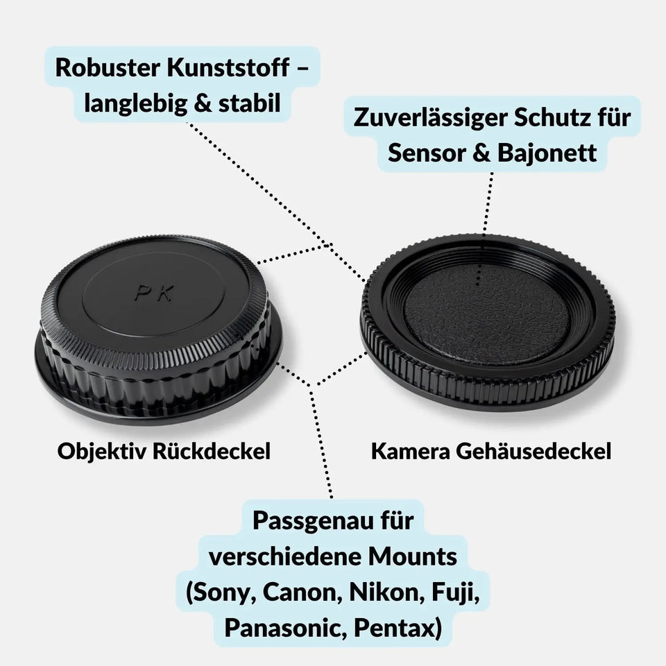 Kamera-Gehäuse & Objektivrückdeckel Set für Sony Canon Nikon Fujifilm mehr - Pentax K - Kamera Foto > Kamerazubehör