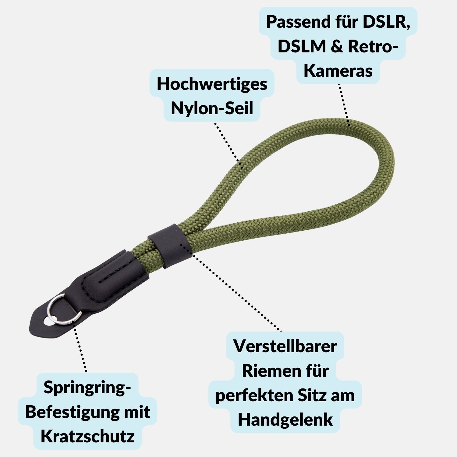 Kamera Handschlaufe in Seil-Optik fürs Handgelenk - Kamera & Foto > Kamerazubehör > Kameragurte > Kamera-Handschlaufen