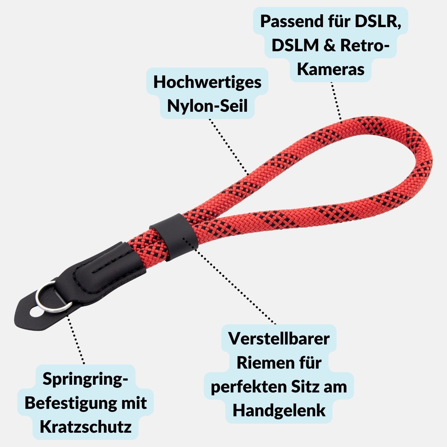 Kamera Handschlaufe in Seil-Optik fürs Handgelenk - Kamera & Foto > Kamerazubehör > Kameragurte > Kamera-Handschlaufen