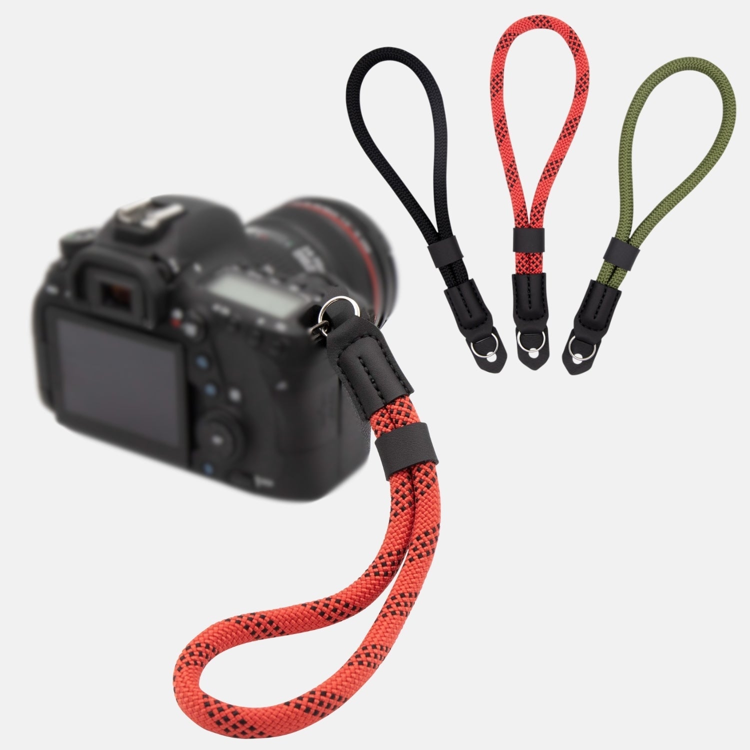 Kamera Handschlaufe in Seil-Optik fürs Handgelenk - Rot/Schwarz - Kamera & Foto > Kamerazubehör > Kameragurte >