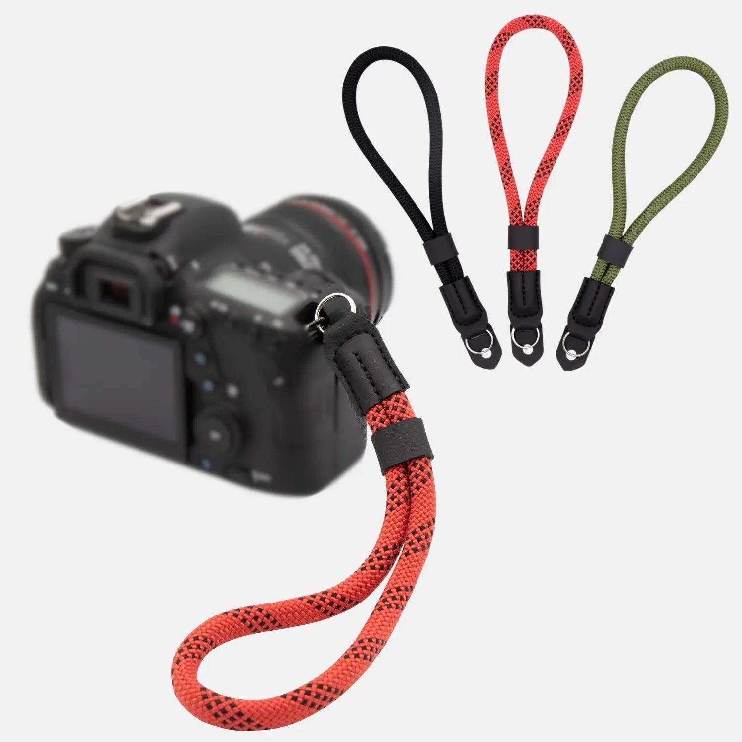 Kamera Handschlaufe in Seil-Optik fürs Handgelenk - Rot/Schwarz - & Foto > Kamerazubehör Kameragurte