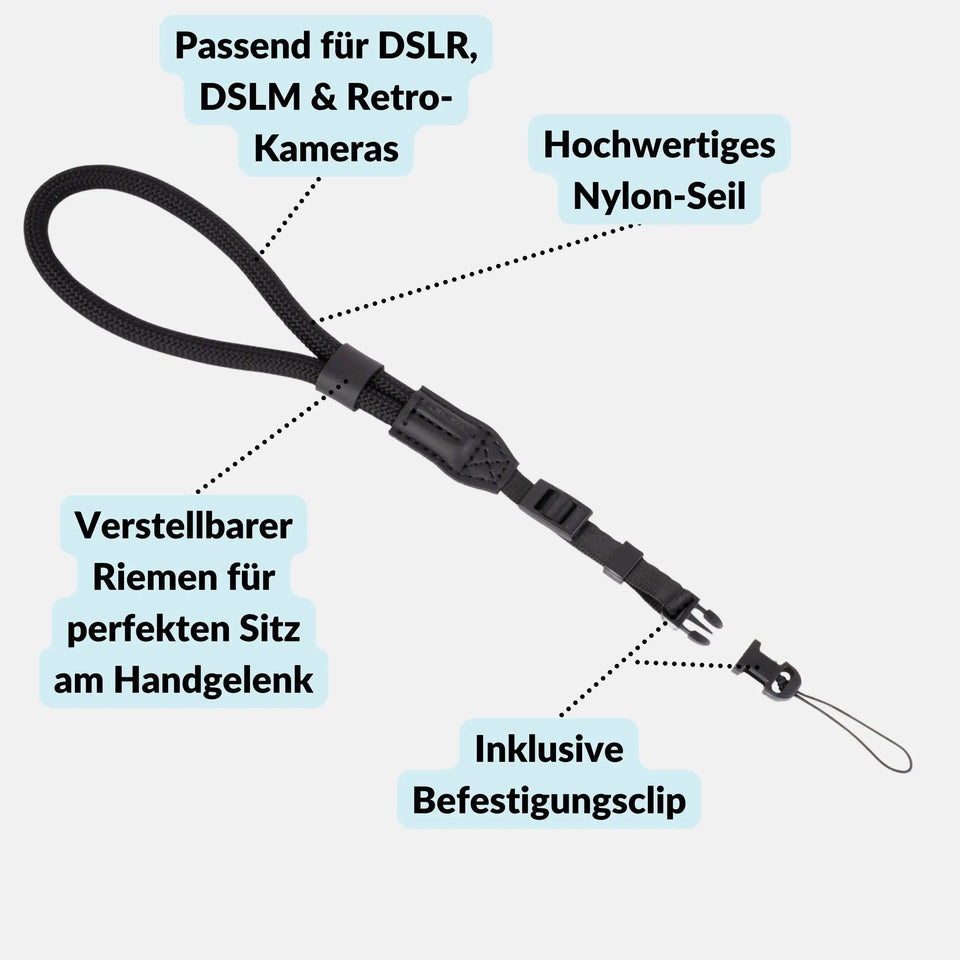 Kamera Handschlaufe in Seil-Optik für kleine Ösen - & Foto > Kamerazubehör Kameragurte Kamera-Handschlaufen