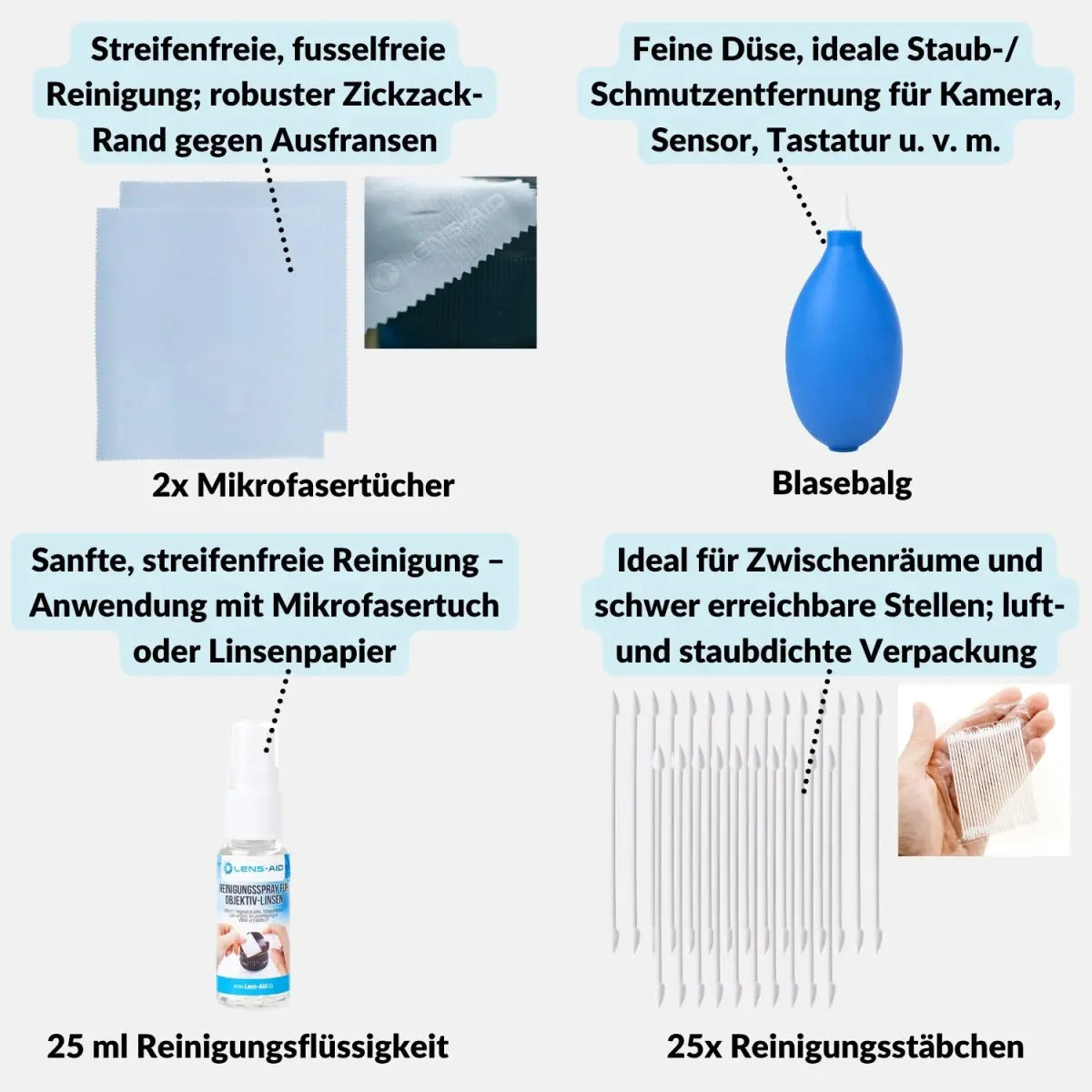Kamera-Reinigungsset für Sensor Objektiv & Gehäuse - Kamera & Foto > Kamerazubehör > Kamerareinigung > Reinigungssets