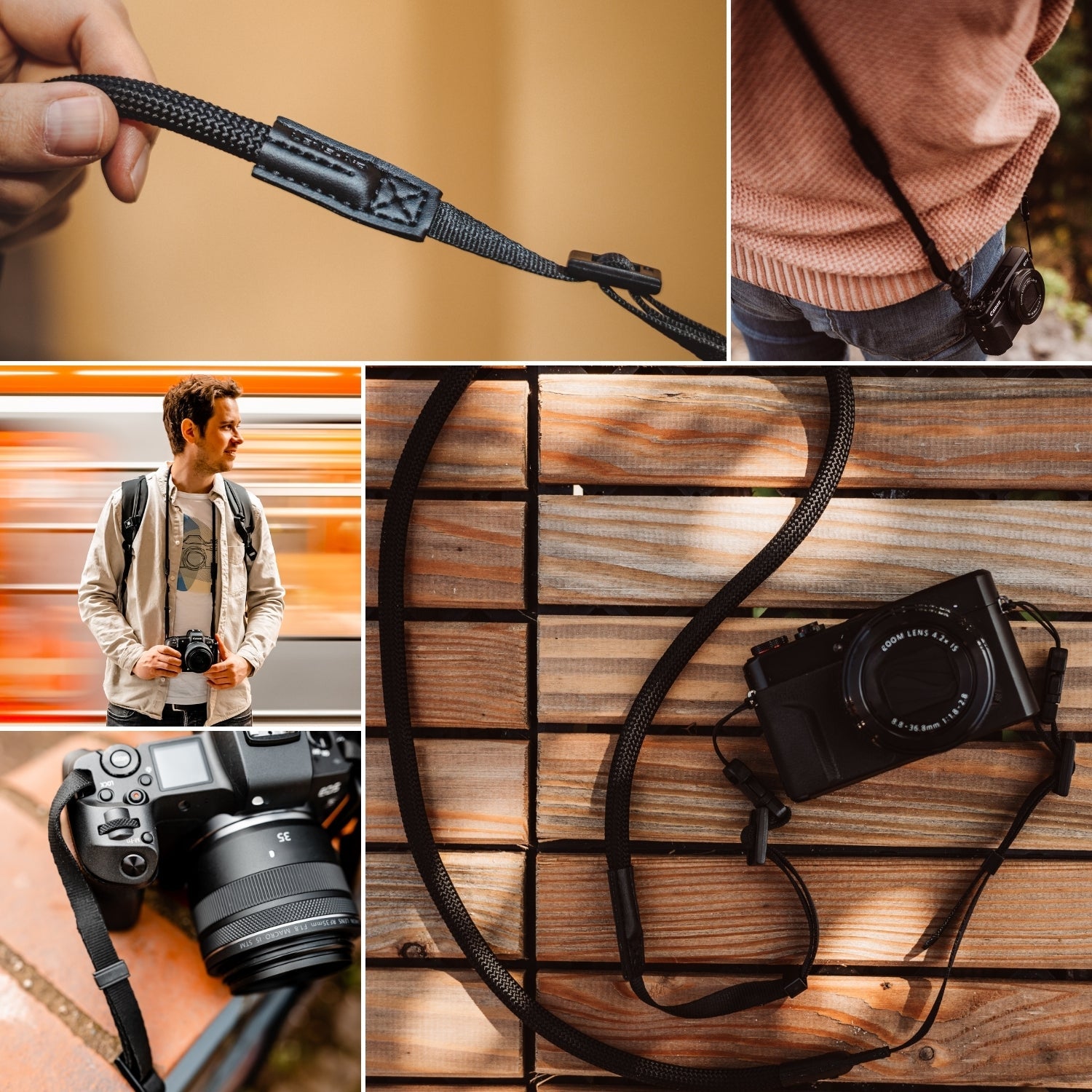 Kamera-Seilgurt ohne Ring für zu kleine oder schmale Ösen - Kamera & Foto > Kamerazubehör > Kameragurte