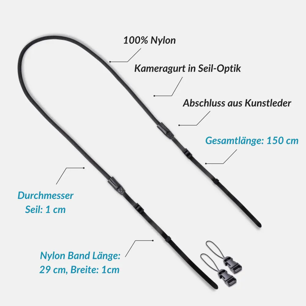 Kamera-Seilgurt ohne Ring für zu kleine oder schmale Ösen