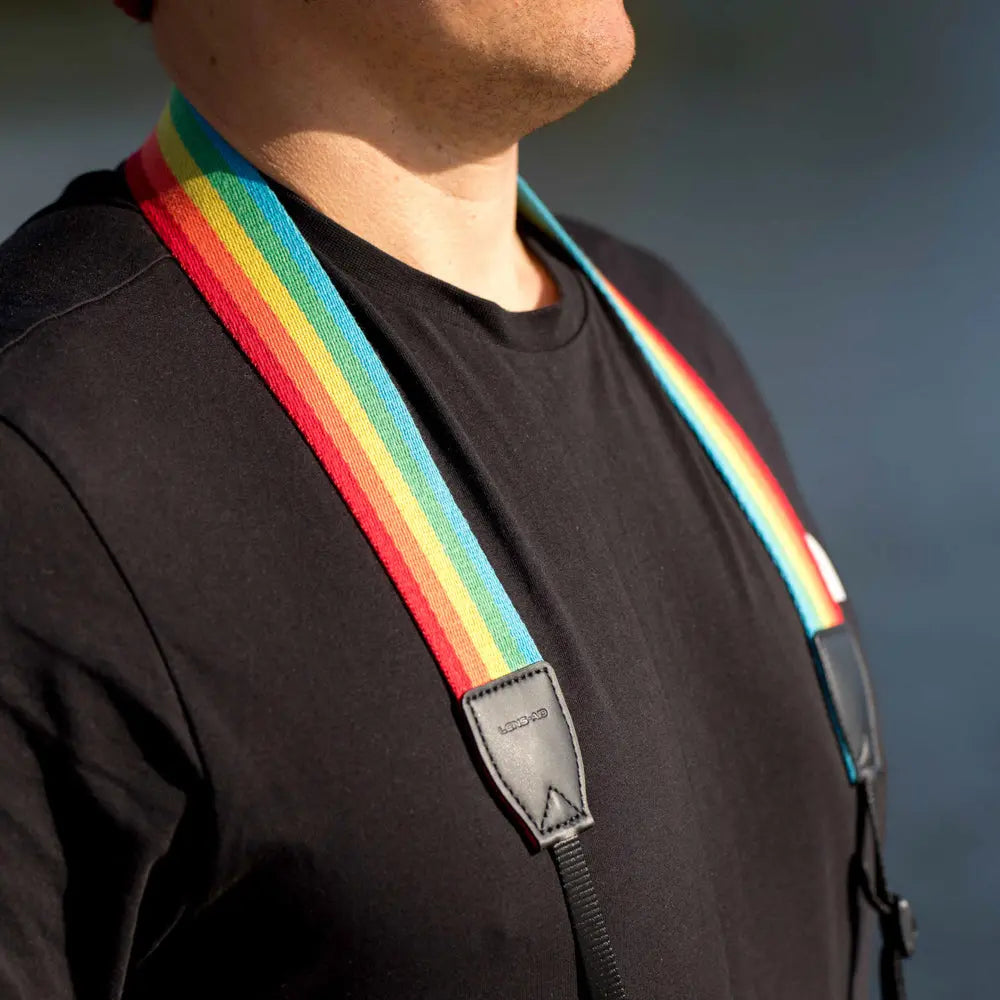 Kameragurt im schicken Streifen-Design aus Leinen