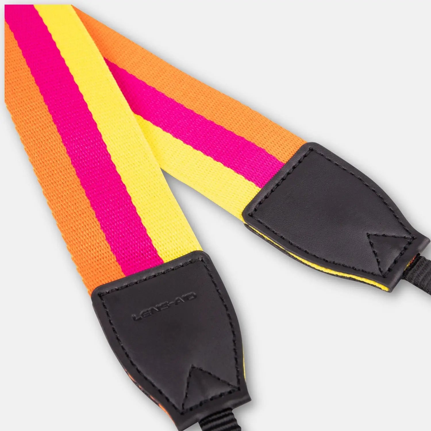 Kameragurt aus Leinen im Streifen-Design 80–120 cm - Orange/Pink/Gelb - Kamera & Foto > Kamerazubehör Kameragurte