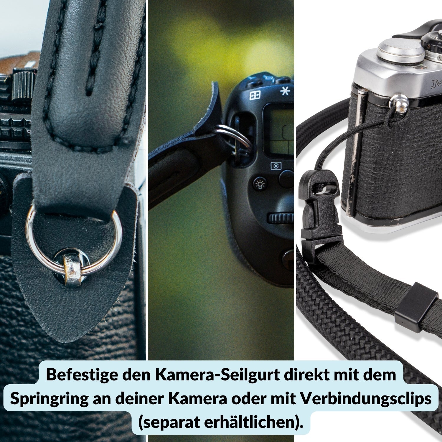 Kameragurt in Seil-Optik für Canon Nikon Sony uvm. - Kamera & Foto > Kamerazubehör > Kameragurte