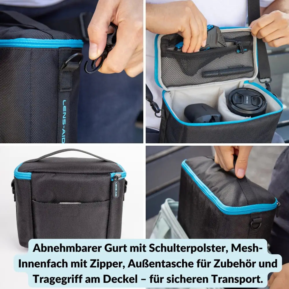 Kameratasche für Spiegelreflex- & Systemkamera modern mit Tragegurt - S (18 x 16 x 10 cm) - Kamera & Foto >