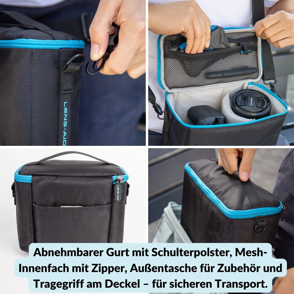 Kameratasche für Spiegelreflex- & Systemkamera modern mit Tragegurt - S (18 x 16 10 cm) - Kamera Foto > Kamerazubehör