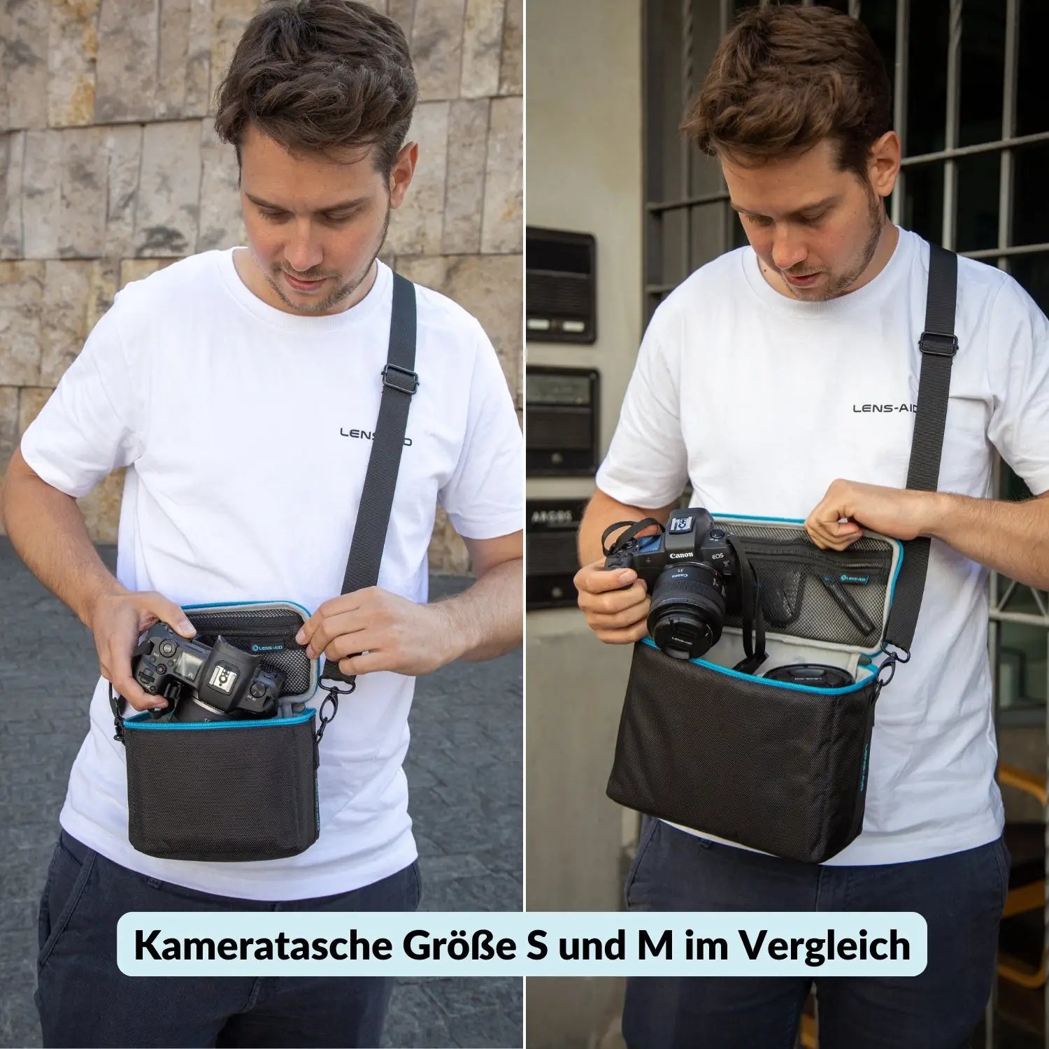 Kameratasche für Spiegelreflex- & Systemkamera modern mit Tragegurt - S (18 x 16 10 cm) - Kamera Foto > Kamerazubehör