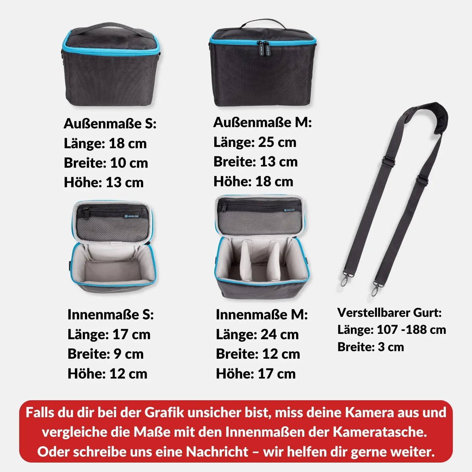 Kameratasche für Spiegelreflex- & Systemkamera modern mit Tragegurt - S (18 x 16 10 cm) - Kamera Foto > Kamerazubehör