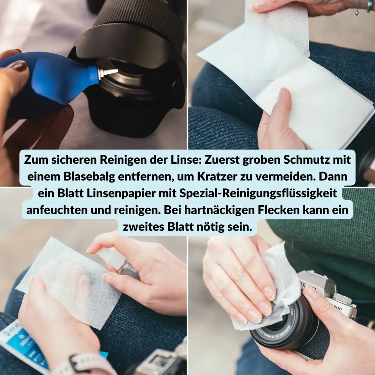 Linsenpapier zur Objektivreinigung - 200 Blatt reißfeste Reinigungstücher - Kamera & Foto > Kamerazubehör >