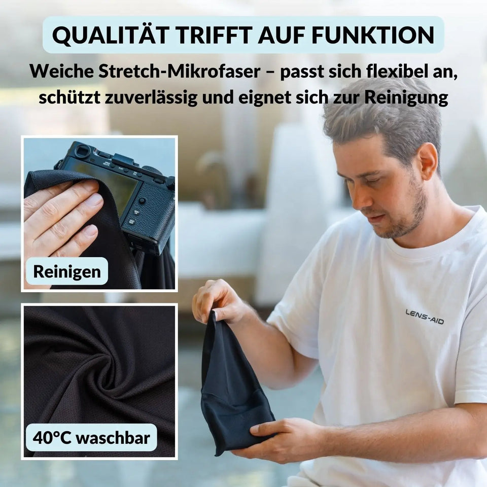 Mikrofaser Einschlagtuch für Kamera & Objektiv Schwarz - Foto > Kamerazubehör Kamerataschen Hüllen