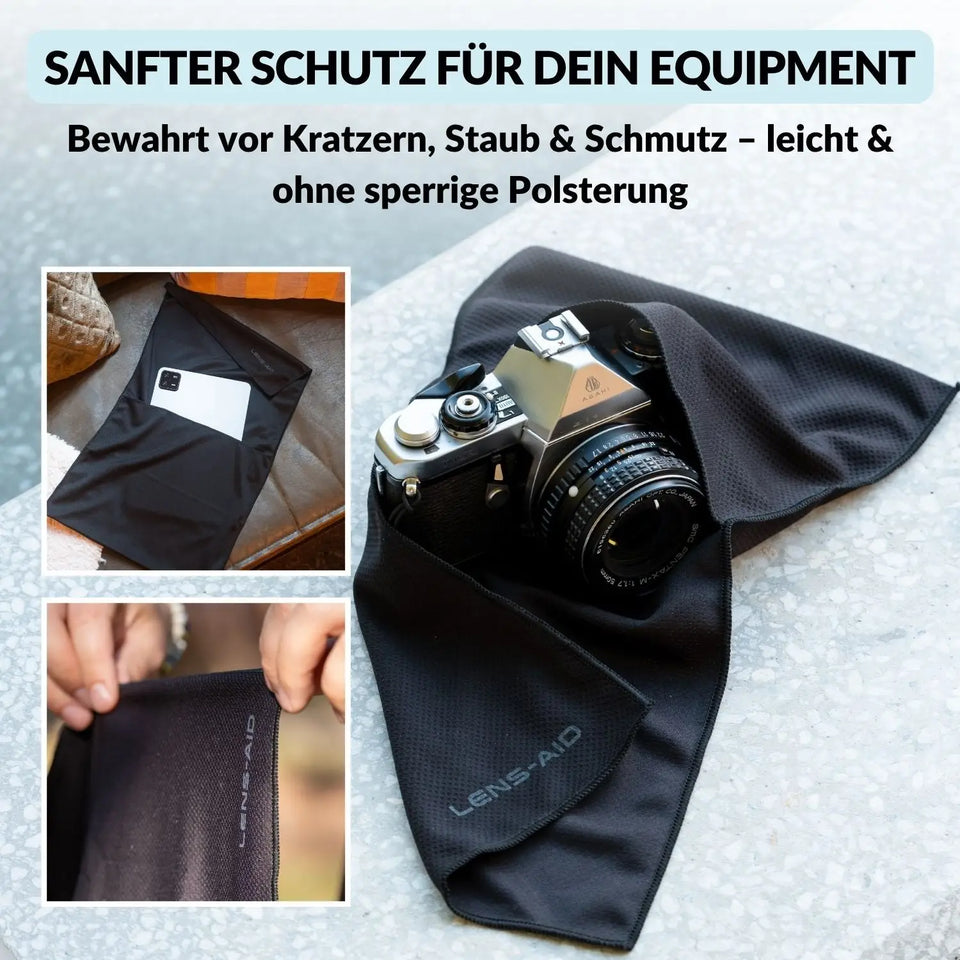 Mikrofaser Einschlagtuch für Kamera & Objektiv Schwarz - Foto > Kamerazubehör Kamerataschen Hüllen