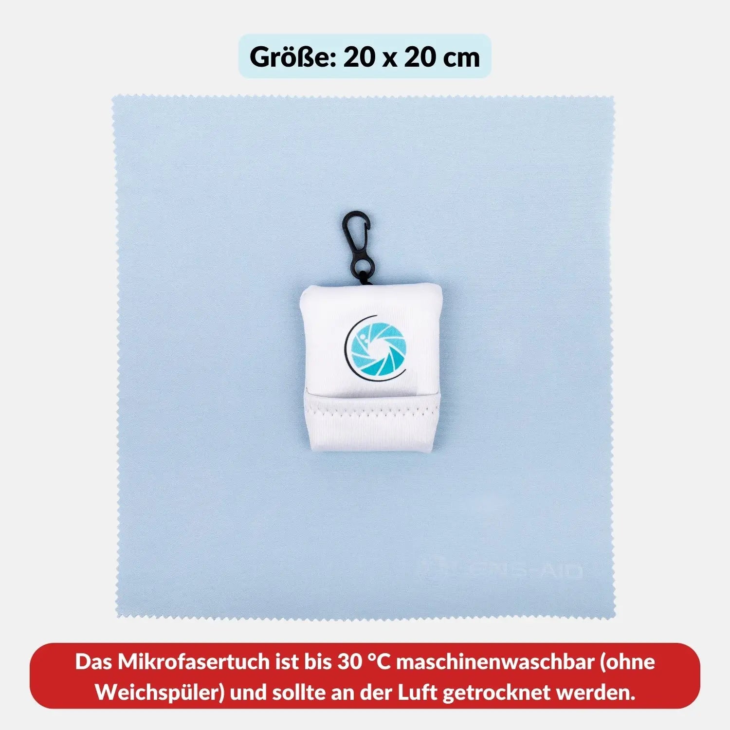 Mikrofaser Reinigungstuch mit Beutel und Karabiner - Kamera & Foto > Kamerazubehör Kamerareinigung Mikrofasertücher