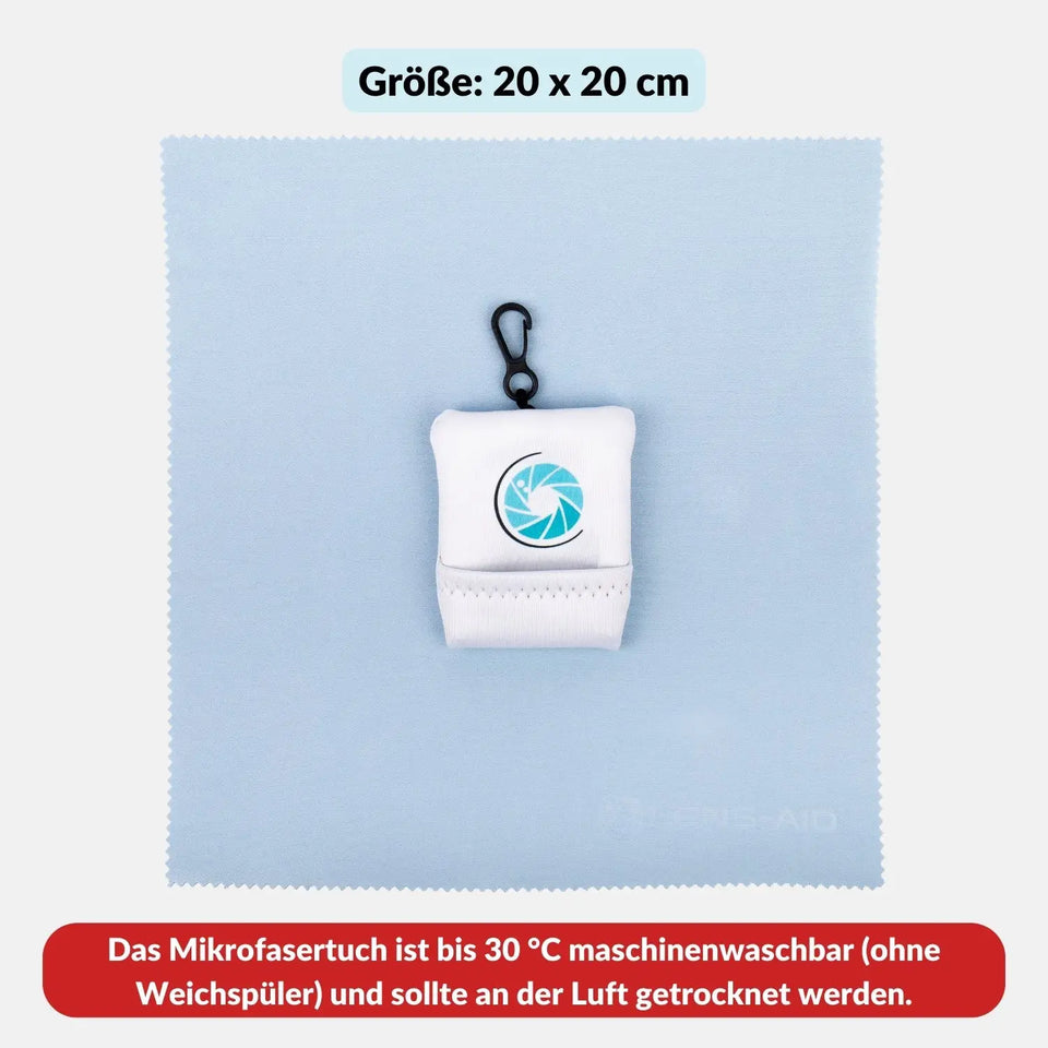 Mikrofaser Reinigungstuch mit Beutel und Karabiner - Kamera & Foto > Kamerazubehör Kamerareinigung Mikrofasertücher
