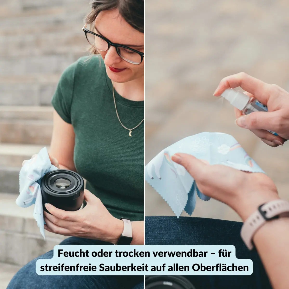 Mikrofaser-Reinigungstücher in coolen Designs: Für Kamera Objektiv Brille (20x20 cm) - Kamera & Foto > Kamerazubehör >