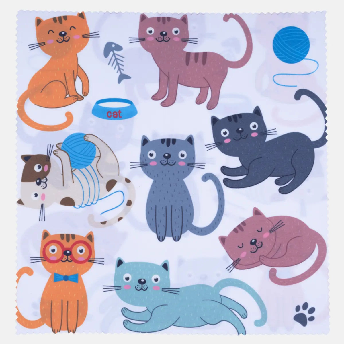 Mikrofaser-Reinigungstücher in coolen Designs: Für Kamera Objektiv Brille (20x20 cm) - Katzen (6) - Kamera & Foto >
