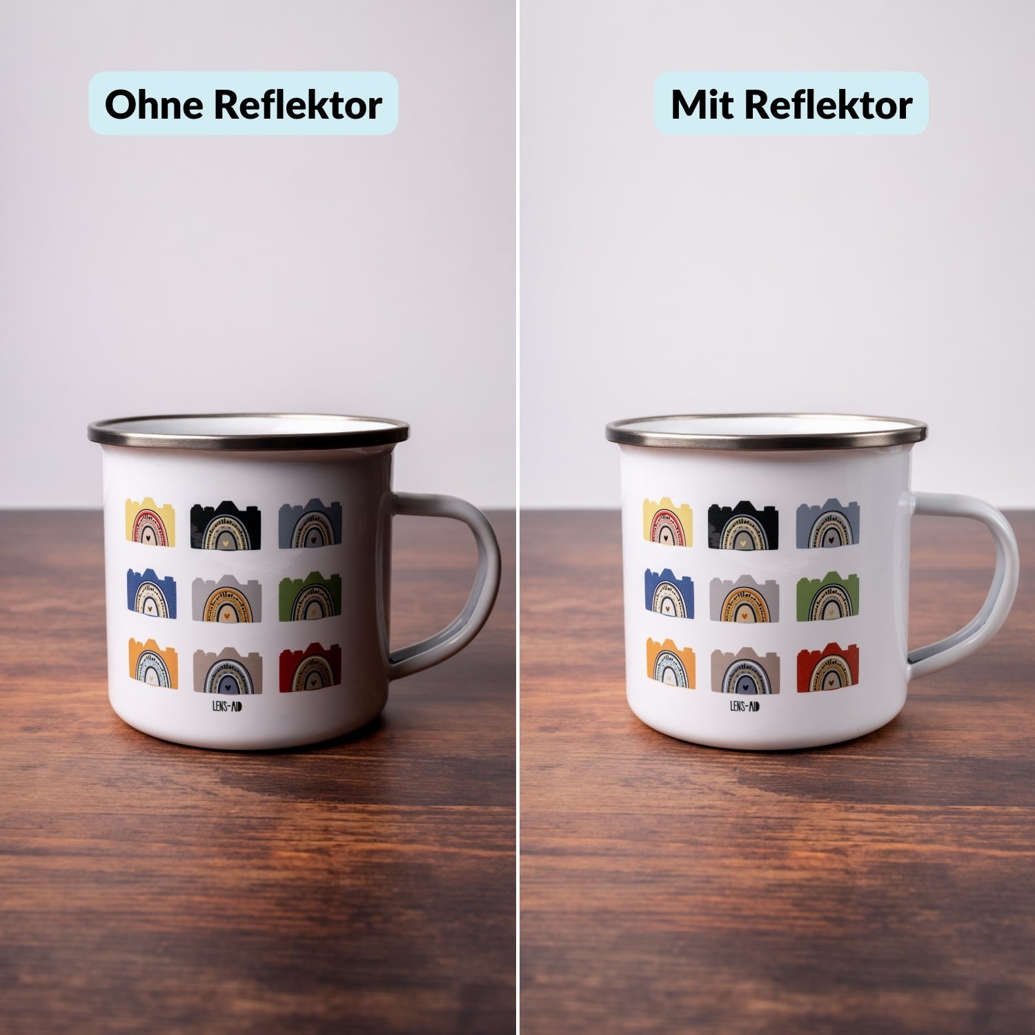 Mini-Faltreflektor (30 cm) zur optimalen Ausleuchtung kleiner Objekte - Kamera & Foto > Fotostudio-Ausrüstung >