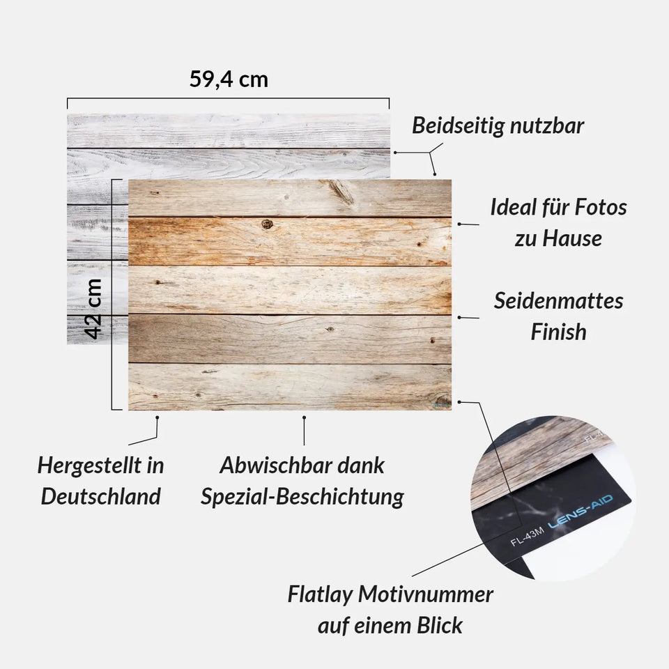 Mini-Flatlay A2 – Fotohintergrund für Studio & Food
