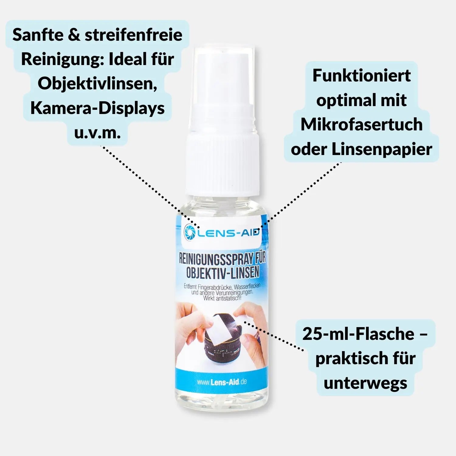 Objektiv-Reinigungsflüssigkeit 25 ml für Kamera & Filter - Foto > Kamerazubehör Kamerareinigung Reinigungszubehör