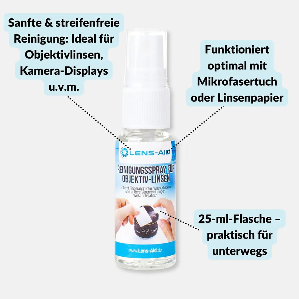 Objektiv-Reinigungsflüssigkeit 25 ml für Kamera & Filter - Foto > Kamerazubehör Kamerareinigung Reinigungszubehör