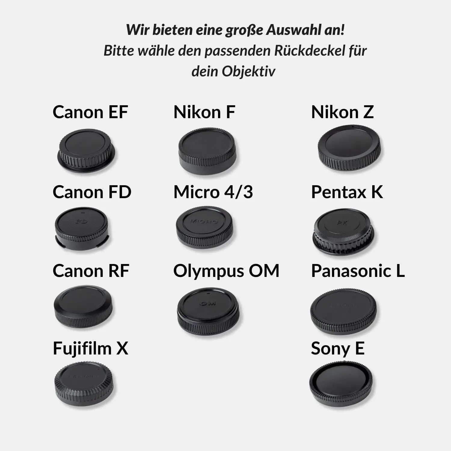 Objektiv-Rückdeckel Ersatz für Sony / Canon / Nikon / Fujifilm / Weitere - Kamera & Foto > Kamerazubehör