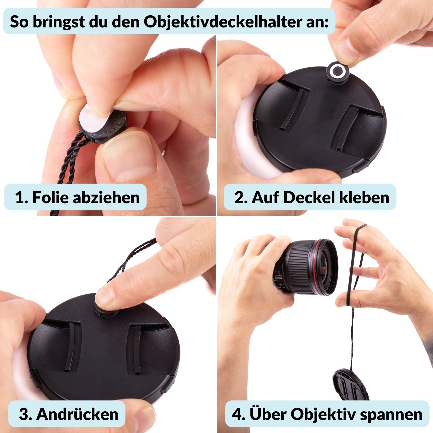 Objektivdeckelhalter für alle Objektive von Canon bis Sony - Kamera & Foto > Kamerazubehör > Objektivzubehör >