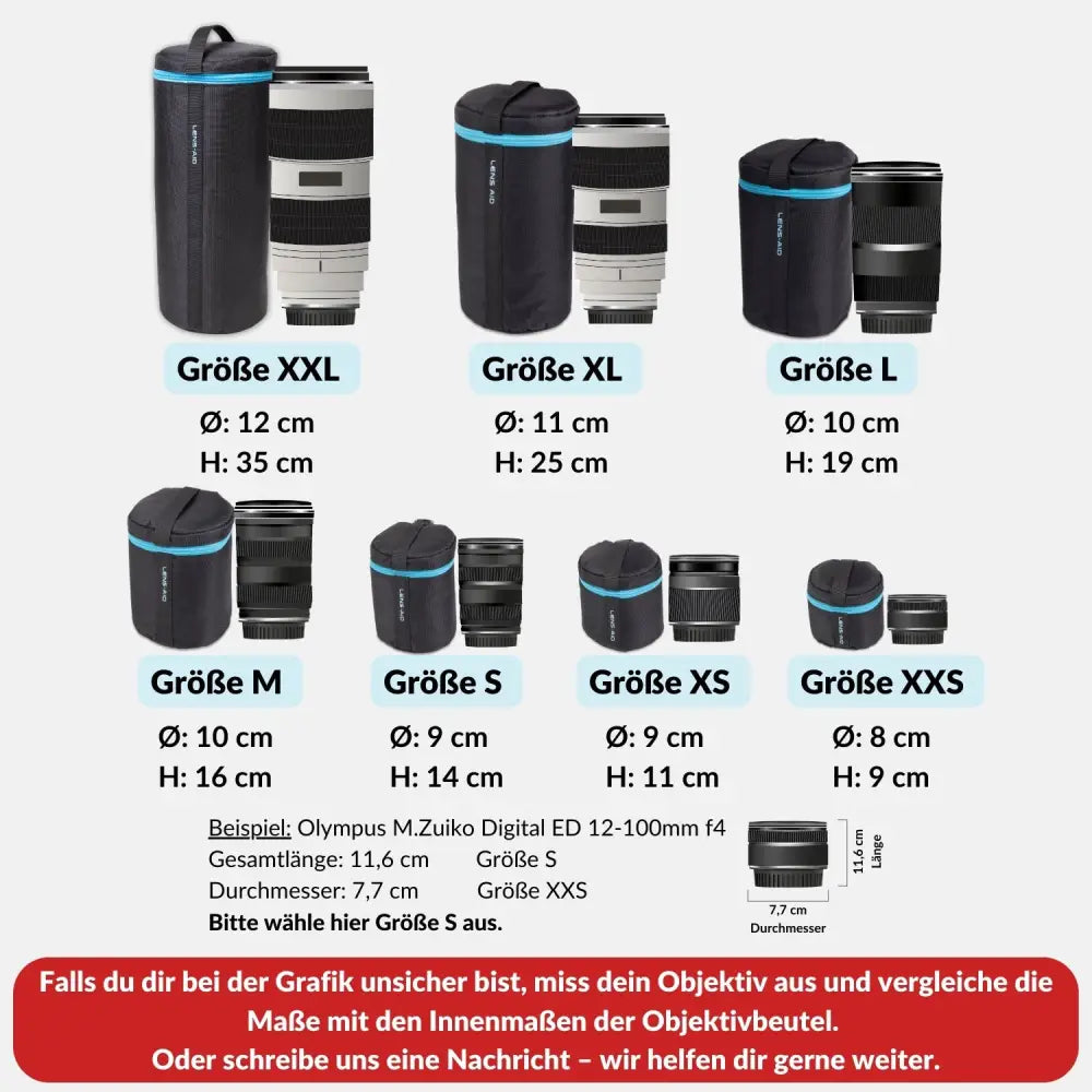 Objektivtasche mit Zipper und dicker Polsterung - Kamera & Foto > Kamerazubehör > Objektivzubehör > Objektivtaschen &