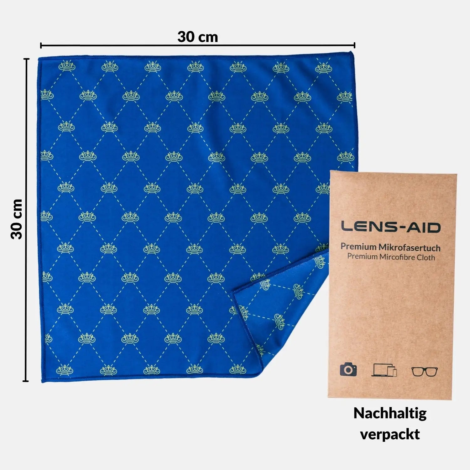 Premium-Mikrofasertuch groß 30x30 cm mit Design für Brille Bildschirm Glas - Kamera & Foto > Kamerazubehör