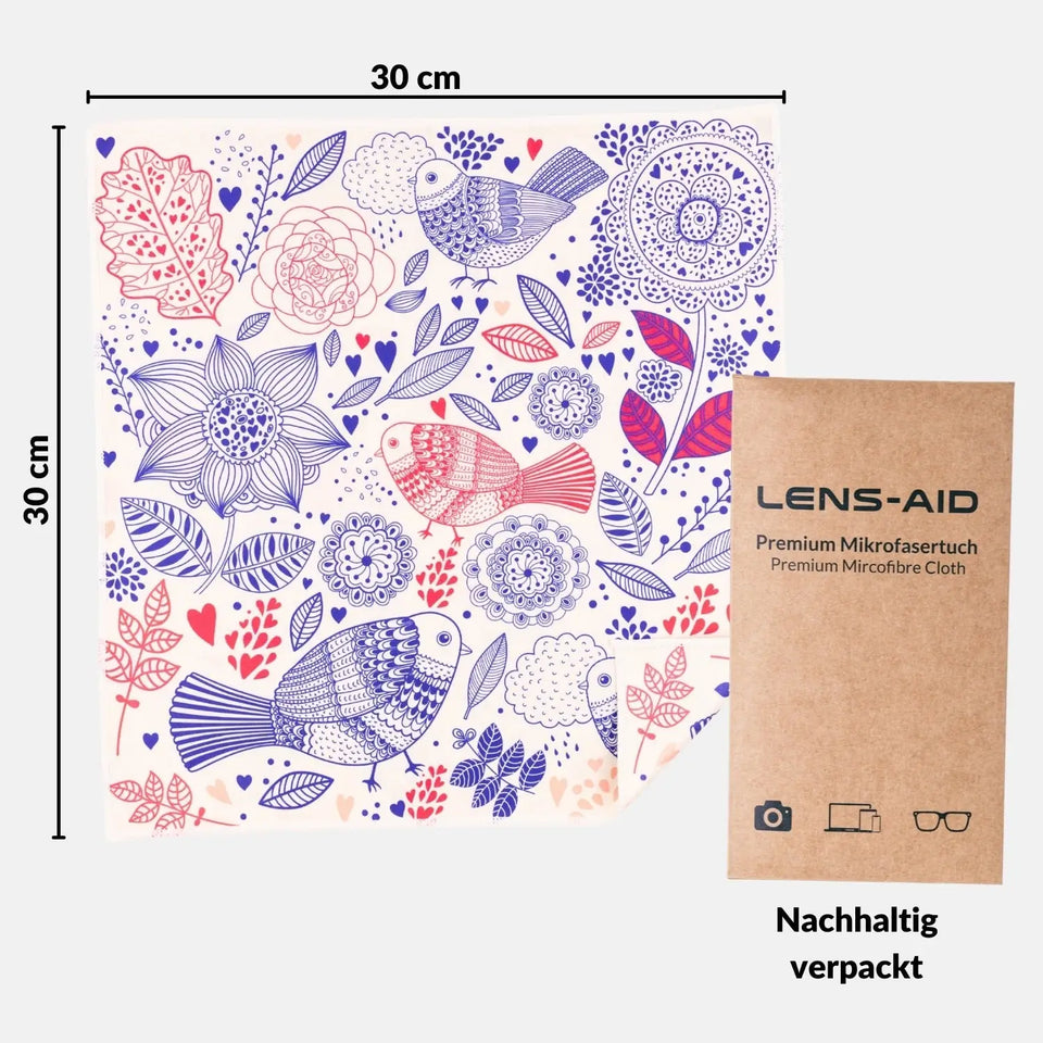 Premium-Mikrofasertuch groß 30x30 cm mit Design für Brille Bildschirm Glas - Kamera & Foto > Kamerazubehör